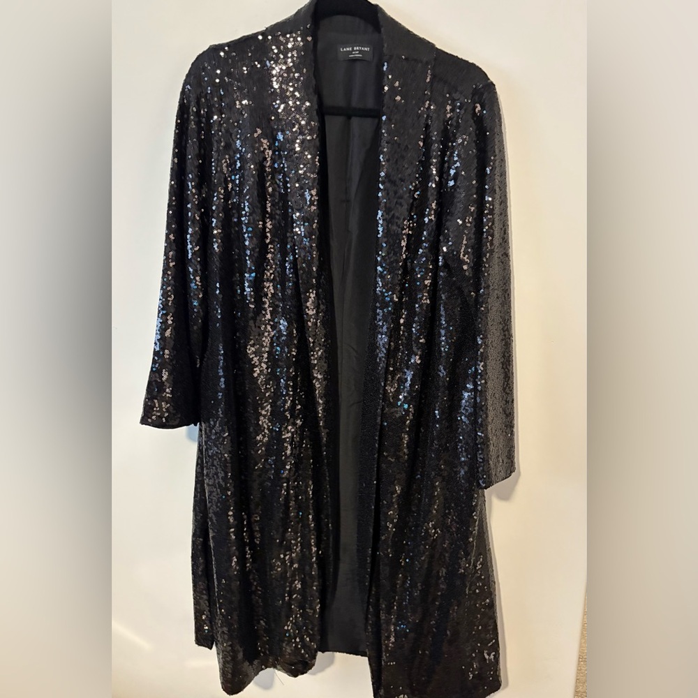 Plus size Black Sequined jacket.